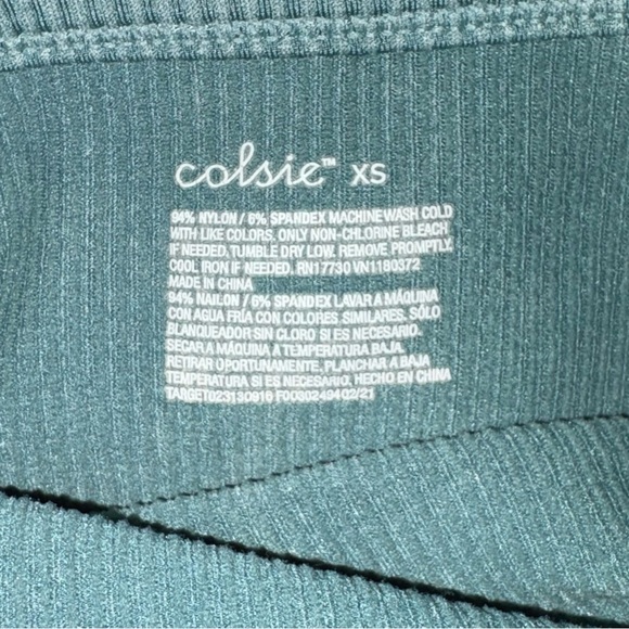 Colsie Ribbed Crop Top - Teal - Picture 4 of 4